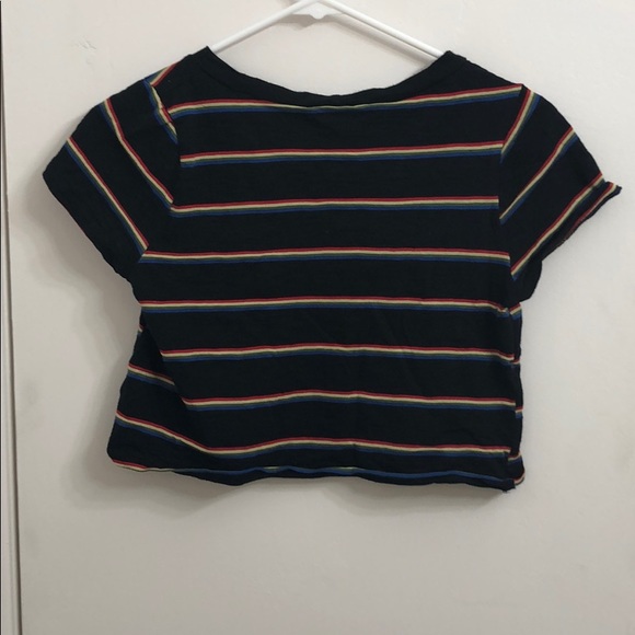 A black multi-colored crop top - Picture 2 of 2